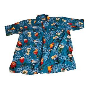 Cherokee Waikiki Wear Mens Hawaiian Shirt Button Down Large